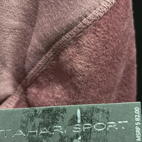 Tahari Sport Velvet soft sleeves & interior, crewneck, pullover, zip hip pockets - Picture 12 of 12